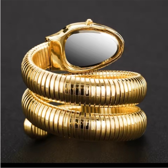 Luxe Gold Serpentine Snake Women's Watch - Picture 5 of 5